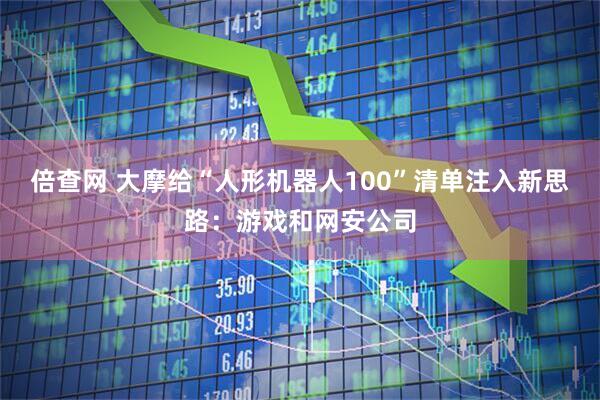 倍查网 大摩给“人形机器人100”清单注入新思路：游戏和网安公司