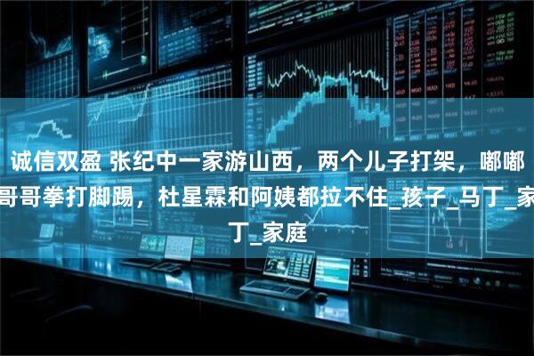 诚信双盈 张纪中一家游山西，两个儿子打架，嘟嘟对哥哥拳打脚踢，杜星霖和阿姨都拉不住_孩子_马丁_家庭
