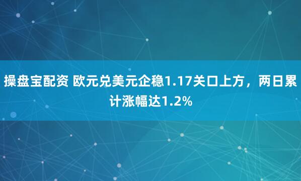 操盘宝配资 欧元兑美元企稳1.17关口上方，两日累计涨幅达1.2%